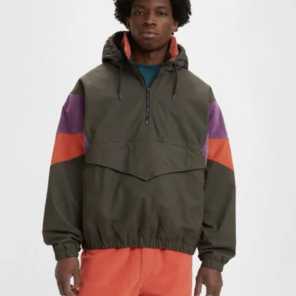 NWT Levis CORDURA Grey Color Block Vintage '90s Hooded Skate Jacket size L